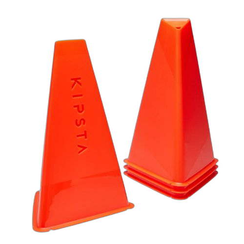 Kipsta lot de 4 cônes d'entrainement essential 30 cm orange