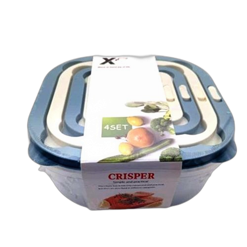 Kit de 4 lunchboxes en plastique incassable marron