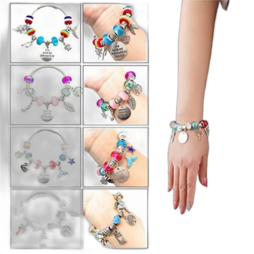 Kit de fabrication de bracelets à breloques, 129 pièces, bijoux parfaits, coffret cadeau de noël