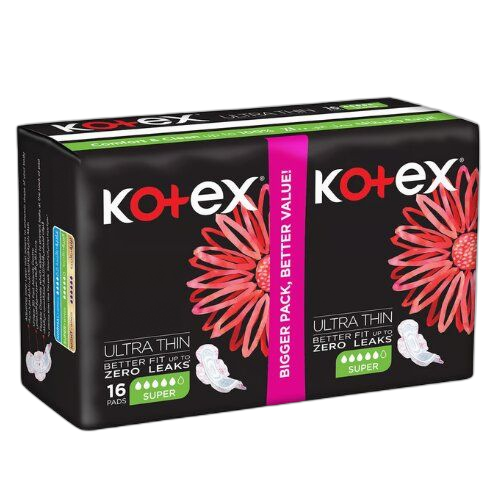 Kotex serviettes hygiéniques super 16 pièces