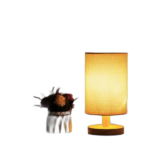 Lampe de bureau en frêne de chanvre usb de décoration de tissu en bois massif nordique