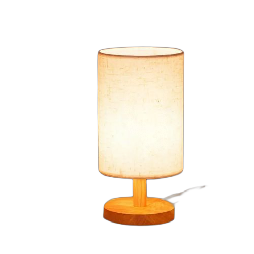Lampe de table usb en bois, veilleuse led, lampe de chevet,lampe décorative en tissu home decor