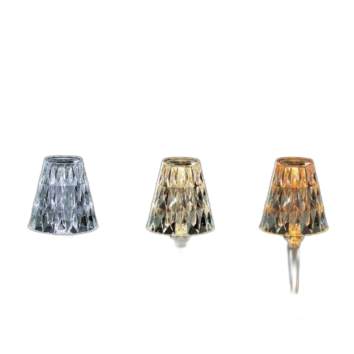 Lampe led en cristal rechargeable par usb, luminaire décoratif d'intérieur, idéal pour un bureau ou comme décoration de noël