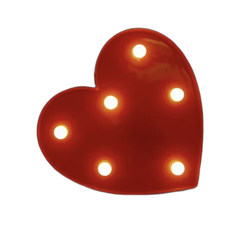 Lampe led romantique 3d en forme de cœur avec lettres, pour la saint valentin