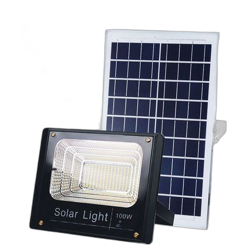 Lampe projecteuravec panneau solaire avec télécommande power
