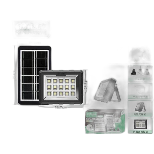 Lampe solaire avec panneau solaireavec 1 lampe interne et 3 lampe led