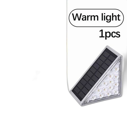 Lampe solaire led étanche pour marche, lumière chaude, 1 paquet