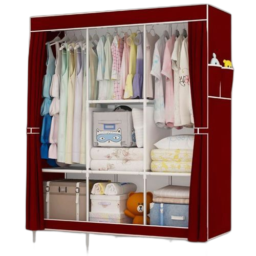 Lbq armoire en tissu grande capacité,placard armoire démontablerouge