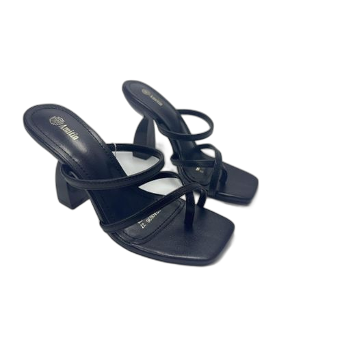 Lilas pantoufles à talons hauts pour femmes artisanat minimaliste modèles de chaussures populairesnoir