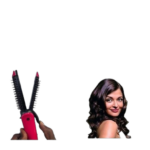 Lisseur boucleur rouge noir 3in1 + mini sèche cheveux rose 1400w