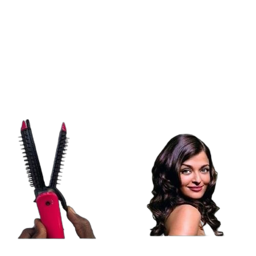 Lisseur boucleur rouge noir 3in1 + mini sèche cheveux rose 1400w