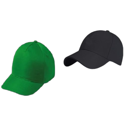 Lot 2 casquettes verte et noire unisexe