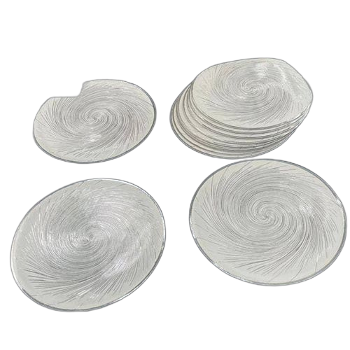 Lot de 12 sets de table, crème, ronds, pour salle à manger, dessous de plat, qualité alimentaire, 38 cmargentin