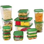 Lot de 17 pcs boîtes de rangement en plastique avec couvercles