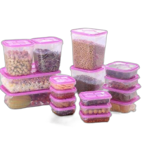 Lot de 17 récipients en plastique avec couvercles