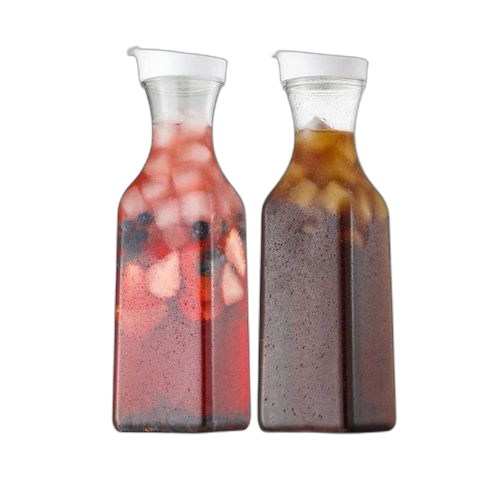 Lot de 2 carafes à jus en plastique