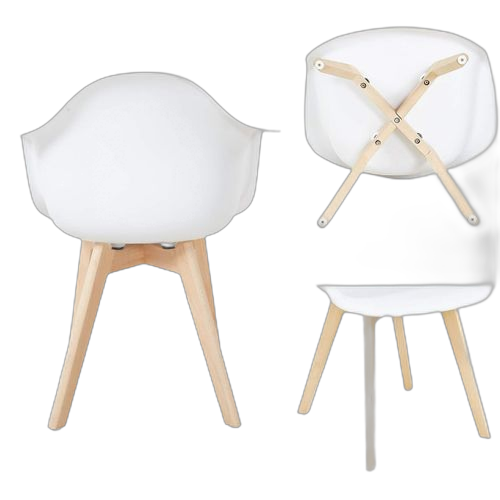 Lot de 2 fauteuils scandinaves de couleur blanche