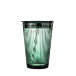 Lot de 2 gobelets en verre avec paille et couvercle