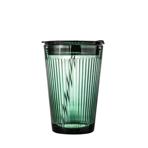 Lot de 2 gobelets en verre avec paille et couvercle