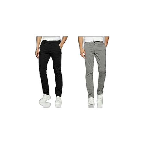 Lot de 2 pantalons kaki gris et noir