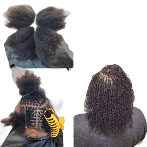Lot de 2 paquets de cheveux afro crépus 100 % humains, dreadlocks, torsions crépues, extensions de cheveux tressés (8"pouces)