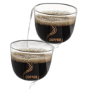 Lot de 2 tasse a cafe double paroi avec poignées tarnsparent