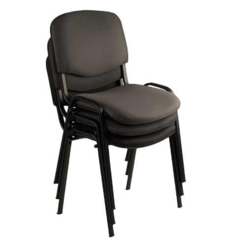 Lot de 3 chaises visiteur en tissu noir