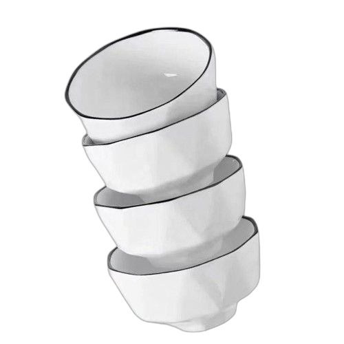 Lot de 4 mini bols en verre soucoupe porcelaine