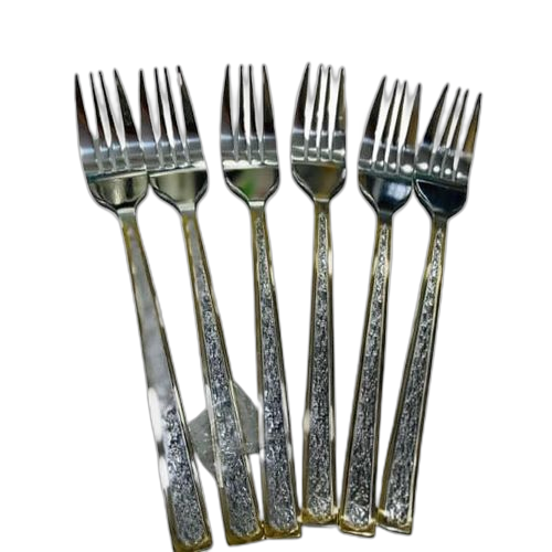 Lot de 6 fourchettes couleur gris doré
