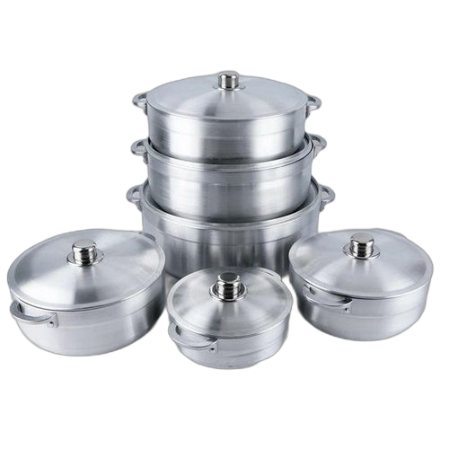 Lot de 6 marmitesinox plus couvercles