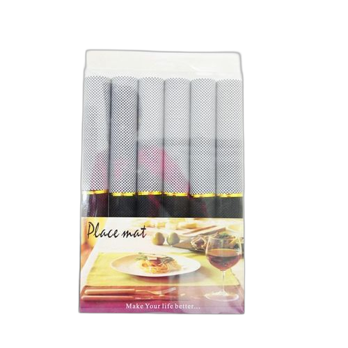 Lot de 6 sets de table nappes antidérapant blanc ca820465