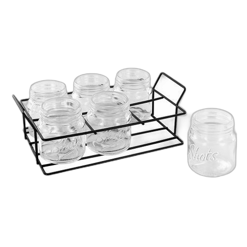 Lot de 6 shooters avec support métal 21x6.2x11.8cm