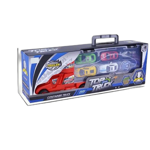 Louna camion jouet 7 en 1_ensemble camion et petite voiture rouge