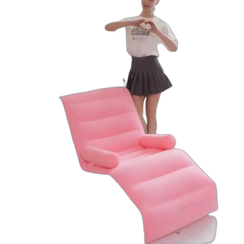Louna chaise longue gonflable _intérieur&extérieur_rose/blanc