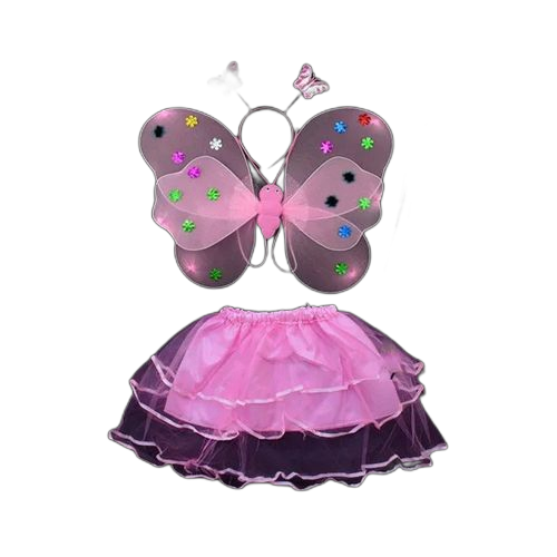 Louna costume princesse avec led:ailes de papillon/jupe/baguette..