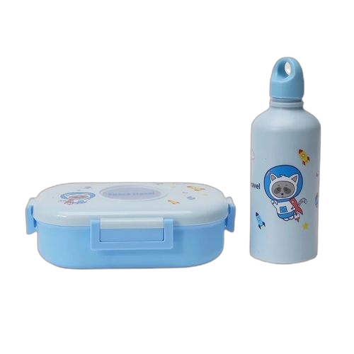 Louna ensemble lunch box et gourde pour écolier_bleu