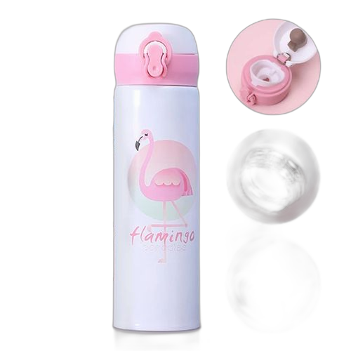 Louna gourde d'eau 2 en 1 en acier inoxydable_isotherme _licorne_blanc
