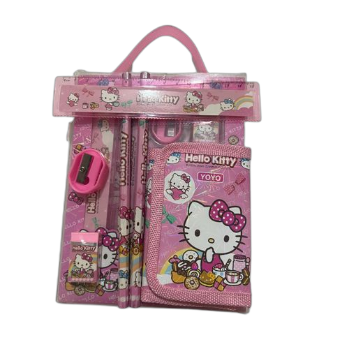 Louna kit 06 pcs_ hellokitty: 2crayons+1 règle+1 taille crayon+1 gomme+1portemonnaie