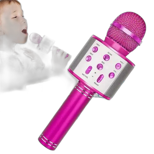 Louna microphone karaoké portable sans fil avec haut parleur_rose