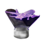 Lumière led télécommandée 16 couleurs, avion en acrylique, veilleuse multicolore 3d stéréoscopique