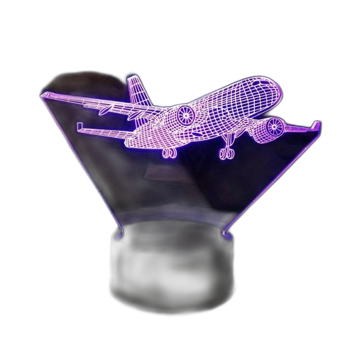 Lumière led télécommandée 16 couleurs, avion en acrylique, veilleuse multicolore 3d stéréoscopique