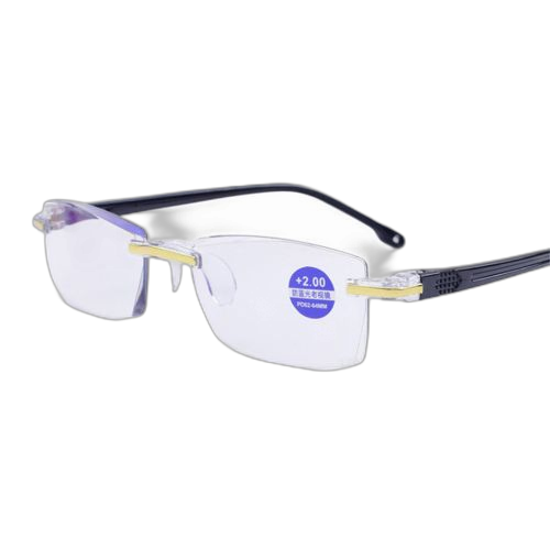 Lunettes de lecture bloquant la lumière bleue pour homme et femme, monture sans bords, anti fatigue, hypermétropie, presbytes, 1.0 4.0