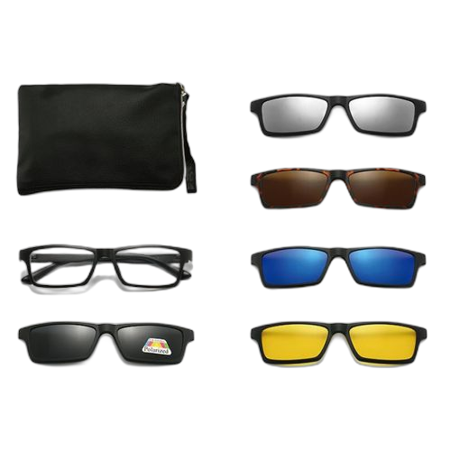 Lunettes de soleil polarisée 5 en 1 unisexe noir