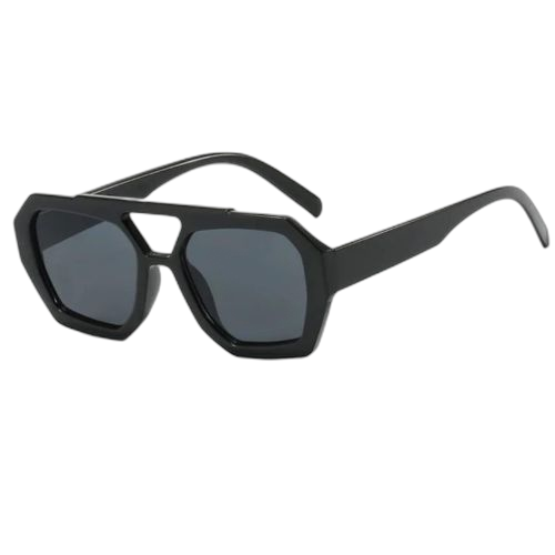 Lunettes de soleil tendance a montures hexagonales pour femme leopard