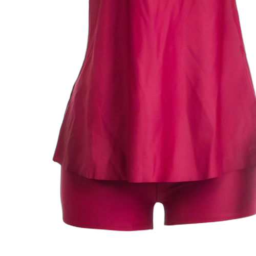 Maillot de bain deux piecespolyester rouge bordeaux blanc imprimé