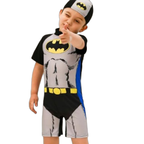 Maillot de bain super heros avec bonnet batman
