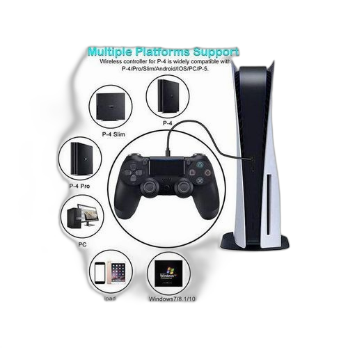 Manette dualshock 4 ps4 de jeu compatible bluetooth connectée sans fil, pour téléphone et ordinateur