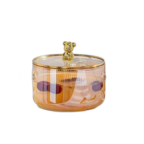 Marmite en verre avec couvercle, résistant à la chaleur en verre borosilicate pour cuisinière, pot pourri avec couvercle, pots transparents pour la soupe en doré