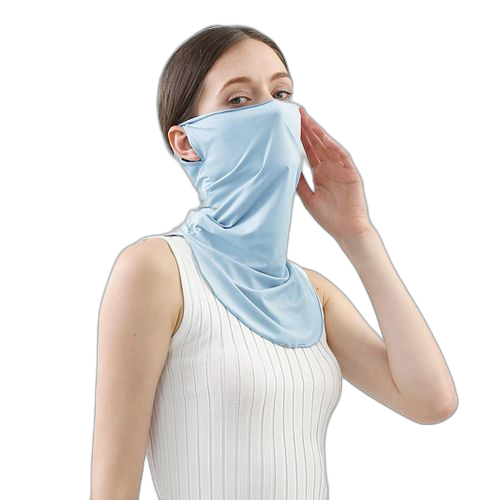 Masque facial pour femmes avec boucles d'oreilles, guêtre de cou en soie glacée