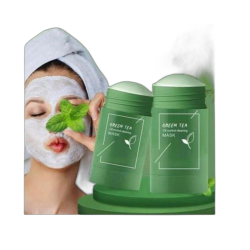 Masque à thé vert nettoyant, bâton d'argile purifiante, anti acné vert